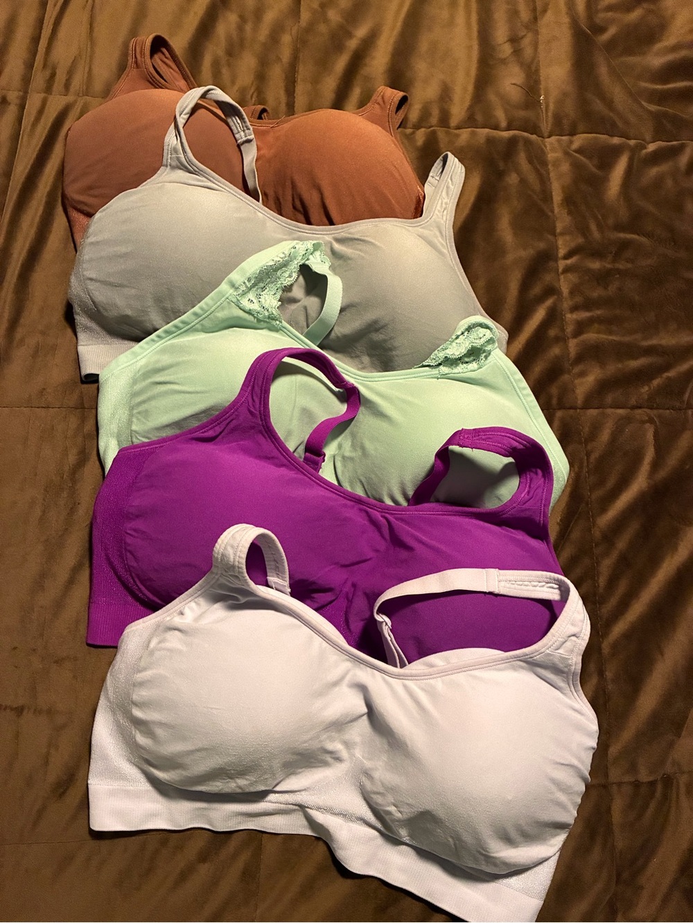 UnderOutfit brand, set of 5 Everyday Soft Support Wireless Bras, size 2XL